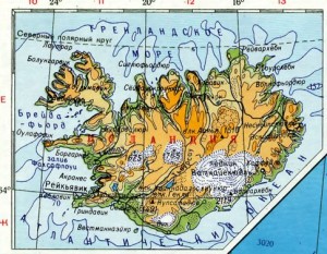 Физ.-географическая карта Исландии. 