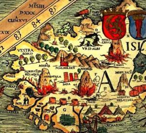 Карта 1539 г. Зап. Исландия. Литеры А-B-С-D-Е-F-G