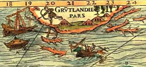 Карта 1539. Лист В. Грунтландия. Деревья. Жилища. Плавник