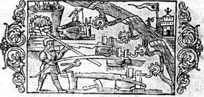 Кузница. Гравюра из "Истории.." О. Магнуса. 1555