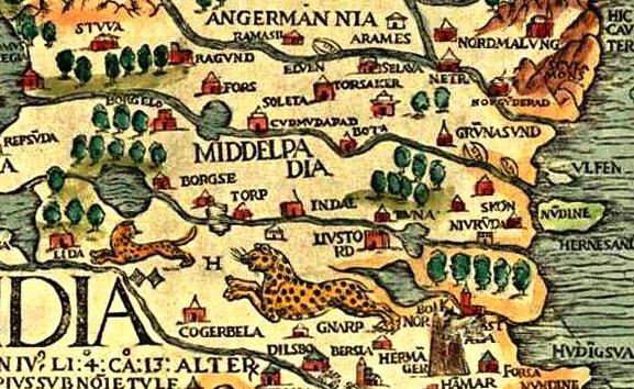 Карта 1539. 68. Е-H. Скандия. Рысь и дикая кошка